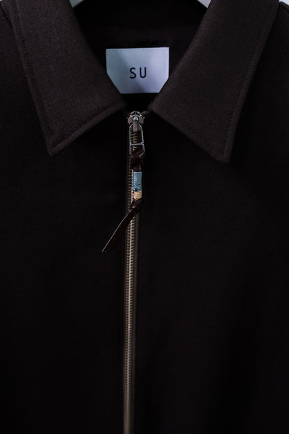 WOOL ZIP JACKET_BROWN