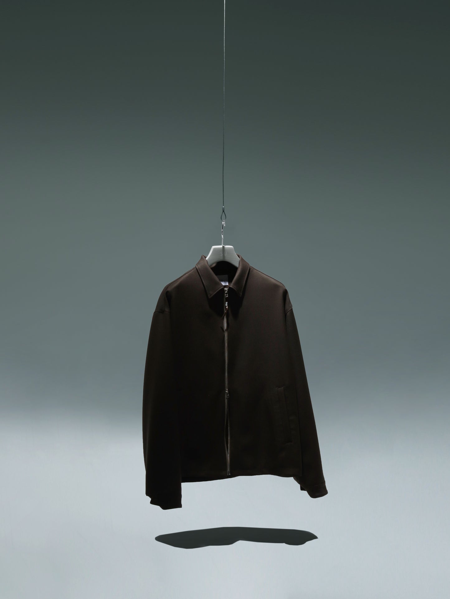 WOOL ZIP JACKET_BROWN