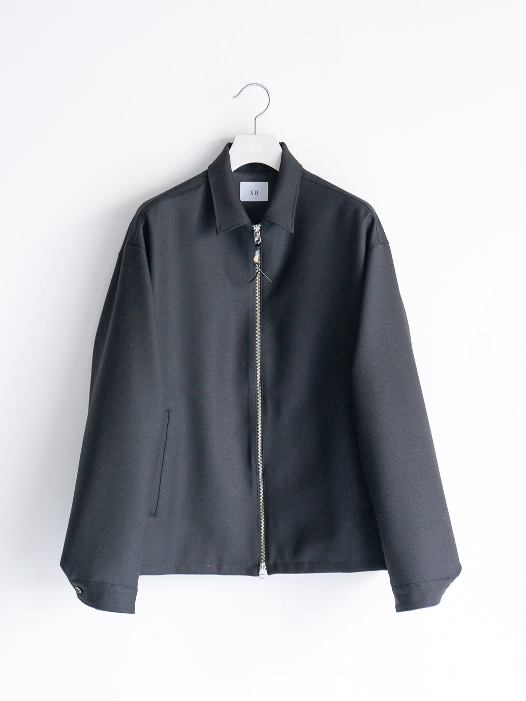 WOOL ZIP JACKET_BLACK