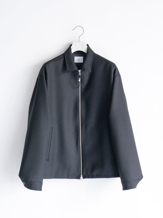 WOOL ZIP JACKET_BLACK