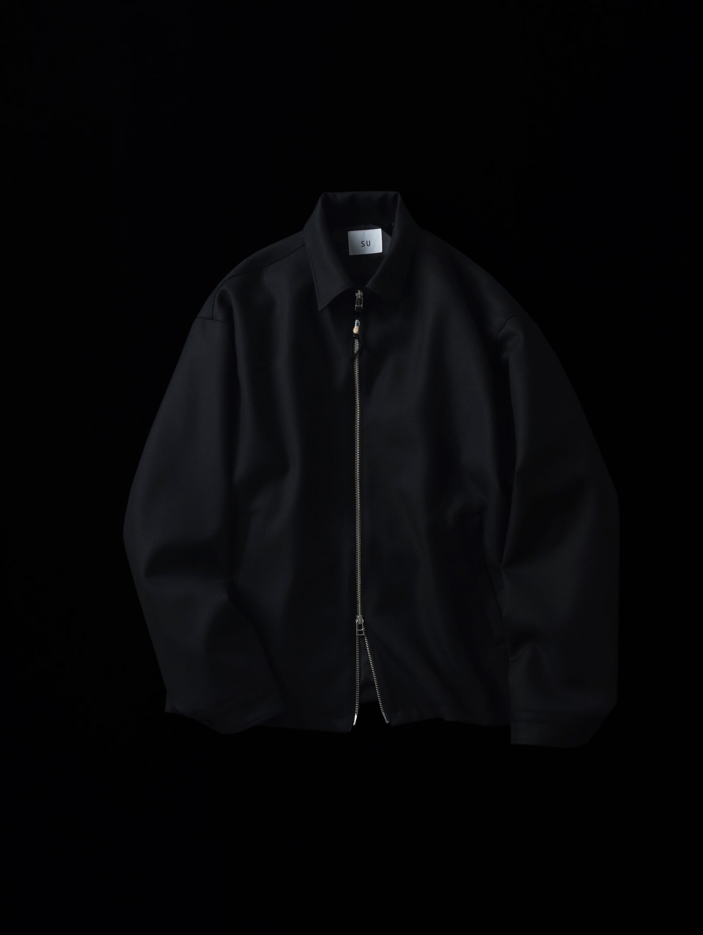 WOOL ZIP JACKET_BLACK