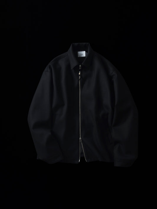 WOOL ZIP JACKET_BLACK
